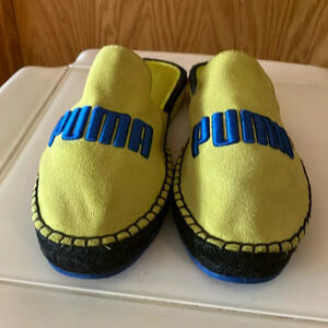 Puma Fendy Espadrille Slides Sulphur Spring/blue/black Slip on Sz 7 1/2 GUC